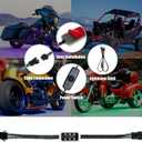 Motorcycle RGB LED Light Kit 12Pcs Magic RGB LED Strip Lights for Car ATV UTV 7.5ft Smart LED Lights Music Sync Color Changing Lights APP Remote Control Wireless DC 12V Smart Brake Lights (12pcs Chrome Pods)
