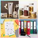 4 x Starboling Dot Stickers - 3/8 Inch Black Circle Labels, 3000pcs Self-Adhesive Color Coding Round Stickers for Office, Classroom, Garage Sale