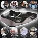 Wheelchair Seat Cushion  Memory Foam Orthopedic Cushion for Back, Tailbone, and Sciatica Pain Relief, Non-Slip Design for Prostate, Pelvic, and Hemorrhoid Relief, Washable Zippered Cover