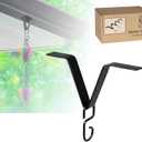 U-nitt Gutter Clip for Rain Chain Installation DIY | Gutter Adapter for Roof Downspout Chain | Water Collection | Black 4 PK, Heavy Metal, 6 X 5 inches, Adjustable, Fits 2 in Gutter Hole