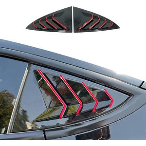 Rear Side Window Louvers Suitable for Tesla Model 3 2017-2024 Accessories Air Vent Scoop Shade Cover Sport Blinds - Bright Black & Red Edge Rear Side Window Louvers Suitable for Tesla Model 3 2017-2024 Accessories Air Vent Scoop Shade Cover Sport Blinds - Bright Black & Red Edge