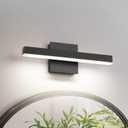 Joossnwell LED Bathroom Vanity Lighting Fixture Modern Bath Light Bar 15.75inch Black Wall Sconce 12W 4000K (Black-Not Dimmable)