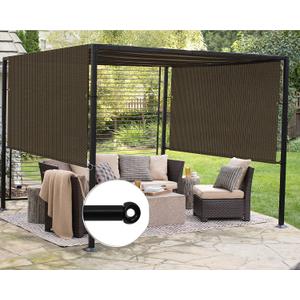 Patio Paradise 10' x 16' Pergola Canopy Replacement Cover Shade Cloth with Grommets Weighted Rods Outdoor Sun Shade Screen UV Block for Gazebo Backyard Deck Porch Balcony, Brown