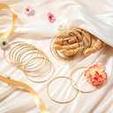 Zonon 50 Pcs Metal Rings for Crafts Gold Craft Rings Hoops Floral Macrame Hoops for DIY Crafts Macrame Dream Catcher Supplies Wedding Table Wreath Decor Wall Hanging (3In,6In,8In)