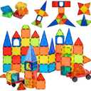 Nutty Toys Magnetic Tiles & Car Set, STEM Educational Magnet Building Blocks Top Kids Toddler Activities Birthday Gifts for Age 3 4 5 6 7 8 Year Old Best Boy Girl Christmas Stocking Stuffers Idea 2024