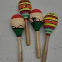 JOYIN 4 PCS Cinco De Mayo 7.6" Wooden Maracas for Kids, Maraca Magic, Wooden Noisemaker for Mexican Fiesta Party Favors, Musical Fun Parties, Luau Party, Carnivals, Taco Tuesday Event