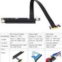 Cablecc PCI-E Gen3.0 1x to 16x Riser Cable 30cm PCI-Express PCI-E X16 Extender Right Angled Elbow Design (0.3M)