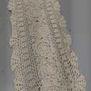 Oval Lace Table Runner Doilies, Cotton Handmade Crochet Lace Table Runner Beige, Hand Crochet Lace Table Runner, Floral Table Scarf Furniture Cloth Cover, Handmade Crochet Placemats(12x31.5 inch)