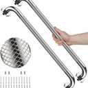 2 Pack 36 Inch Polished Chrome Non Slip Knurled Shower Grab Bar