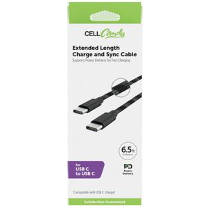 CELLCandy 6.5ft USB-A to USB-C Braided Charge & Sync Cable - Black/Silver