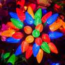 Brightown C9 Christmas String Lights Outdoor Led Fairy Lights Faceted Strawberry Lights Extendable UL Certified for Party Holiday Wedding Christmas Indoor Outdoor Decor (100 FT)