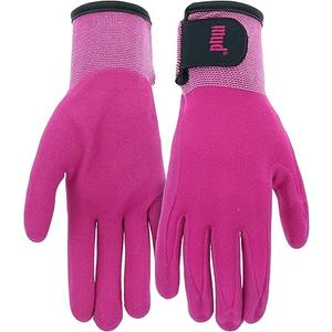 MUD Grip Women's Polyester Blend Shell and Water Resistant Sandy Nitrile Coated Palm Garden Gloves, Hook and Loop Closure, Abrasion Resistant, Excellent Grip, Purple, Medium/Large (MD31021M-WML) L