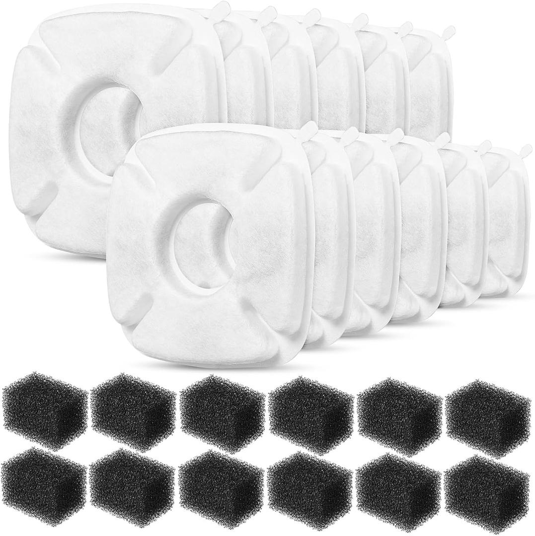 BESPORTBLE Pet Fountain Filter Replacement for Dog Cat 12 Pack Fountain Filters for Pet Water Dispenser