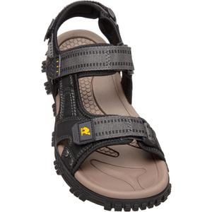 CAMEL CROWN Men's Water Sandals Waterproof Arch Support Hiking Sandals Comfort Leather Sandals Adjustable Athletic Outdoor Sandals for Summer Beach Trail Walking (11, Black/Grey)