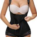 SHAPSHE Fajas Colombianas Moldeadoras Postpartum Stage 1/2/3 Body Shaper Corset Shapewear High Compression Garment for Women (X-Large, Black (One Size Larger May Be Better))