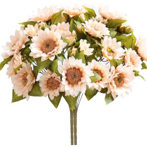 Fake Sunflowers Artificial Flowers Bulk - 18In Fall Sunflowers Large Artificial Sunflowers with Stems Realistic for Indoor Outdoors Home DecorWhite,2Pcs