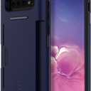 PATCHWORKS Galaxy S10 Plus Case [Level Wallet Series] Rugged Hybrid Shockproof Dual Layer TPU + PC Case [Military Grade Drop Test Certified] [Wireless Charging Compatible], Navy Blue