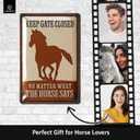 LANOLU Vintage Tin Sign - Horse Barn Decor, Outdoor Horse Decor, 12x8"