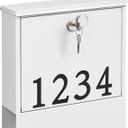 Mailbox Wall Mounted with Lock for House, Hanging Metal Mailbox for Outside, Galvanized Steel Rust-Proof, White