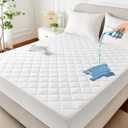 EXRUBY Full Waterproof Mattress Pad - 100GSM Diamond Quilted Mattress Protector - 8-20" Deep Pocket Fitted Bed Cover - Breathable Soft Mattress Shield