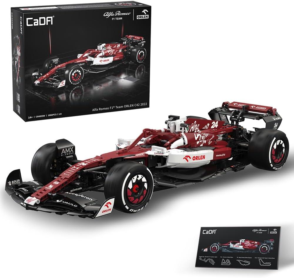 C64005w Alfa Romeo F1 Race Car C42 Building Blocks Set, 1868 PCS 1: 8 MOC Creative Building Blocks, Excellent Racer Model and Collection STEM Gift for 8+ Kids Teens and Adults
