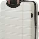 Rockland Melbourne Hardside Expandable Spinner Wheel Luggage, White, 2 Piece (20"/28")