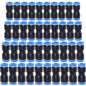 Beduan Push to Connect Fitting, 6/8/10/12 mm Tube OD Pneumatic Quick Adapter Tubing Air Hose Line Pipe Fitting 40Pcs For 1/4 5/16 3/8 1/2 Tube OD