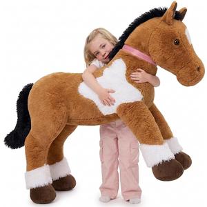 MaoGoLan Large Horse Stuffed Animal, Big Horse Plush Toy for Girl Boy, Ridable Stuffy Pony for Kid, Stuffed Pony Plush Pillow for Baby Shower, Mother's Day Birthday Gifts, Party Favor Decor, 47 inches