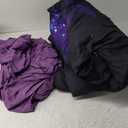 WONGS BEDDING Purple Comforter Set King, Reversible Purple Rose 7 Pieces Bed in a Bag, Lightweight Soft Microfiber Bedding Sets with Flat Sheet, Fitted Sheet, Pillowcases & Shams