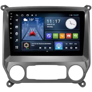 2+32G Android 12 Double Din Car Stereo for Chevrolet Silverado/GMC Sierra 2014-2018 with 10.1 Inch Touchscreen Radio Built-in Bluetooth5.4/WiFi6/Wireless Carplay/Android Auto/GPS/FM/AUX/Backup Camera