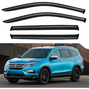 Window Visors Rain Guards for Honda Pilot 2016 2017 2018 2019 2020 2021 2022, Out-Channel Window Vent Wind Deflectors Visors Shades for 16-22 Pilot (Excludes Touring Models)