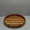 Extra Large 20" Acacia Wood Tray with Handles - Wooden Serving Tray for Ottoman, Coffee Table, Charcuterie, Bed & Breakfast - Rustic Modern Style