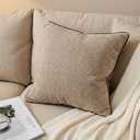Mantle & Mason Boho Throw Pillow Cover 18x18 Set of 2 Decorative Couch Pillow Case Sofa Bed Chair Living Room Modern Farmhouse Scandi Chenille Chevron Pattern Home Decor Cushion Cover Brown
