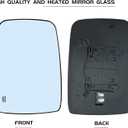 Driver Left Side Heated Mirror Glass Replacement for 2009-2018 Dodge Ram 1500 2500 - Side View Heated Convex Mirror Glass with Rear Holder, Replace 68079363AA, 68050299AA