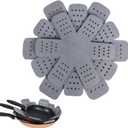 BYKITCHEN Pan and Pot Protectors, Larger & Thicker Pan Protectors with Stars, Set of 6 and 3 Different Sizes, Pot Protectors for Stacking and Protecting Your Cookware (6pcs-12/14/16 inch, Gray)