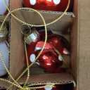 Realspring 12 Pcs Christmas Ball Ornament Glittering Hanging Xmas Balls for Tree Peppermint Candy Ornament Set Christmas Candy Cane Decorations Mini Glass Ornaments(Snowflake Style)