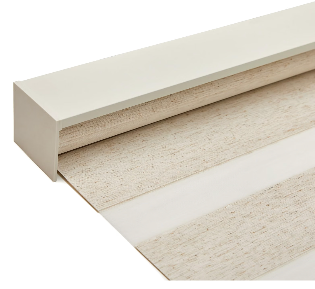 Joydeco Linen Zebra Blinds for Indoor Windows, 28" W x 64" H, Beige