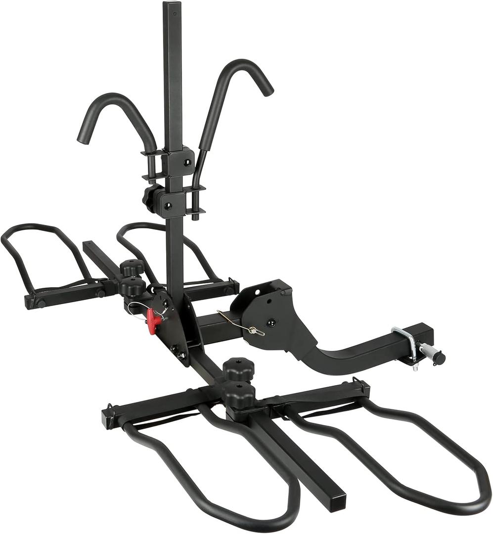 WEIZE Hitch Bike Rack, Wobble Free Smart Tilting Folding Bicycle Car Racks for Standard, Fat Tire and Electric Bike, 2-Bike 160 lbs Capacity, 2-inch Receiver