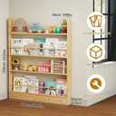 4 Tier Behind The Door Bookshelf, Space Saving Behind The Door Bookcase Wooden Kids Wall Bookcase for Bedroom Living Room Playroom (120 * 100), 100Cm X 10Cm X 120Cm
