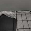 Air Fryer Basket for Oven, Extra Large 18.8" x 12.8" Oven Air Fryer Basket and Tray Set with 30 PCS Parchment Papers, DEGOVIN Stainless Steel Oven Pan and Crisper Tray (Black)