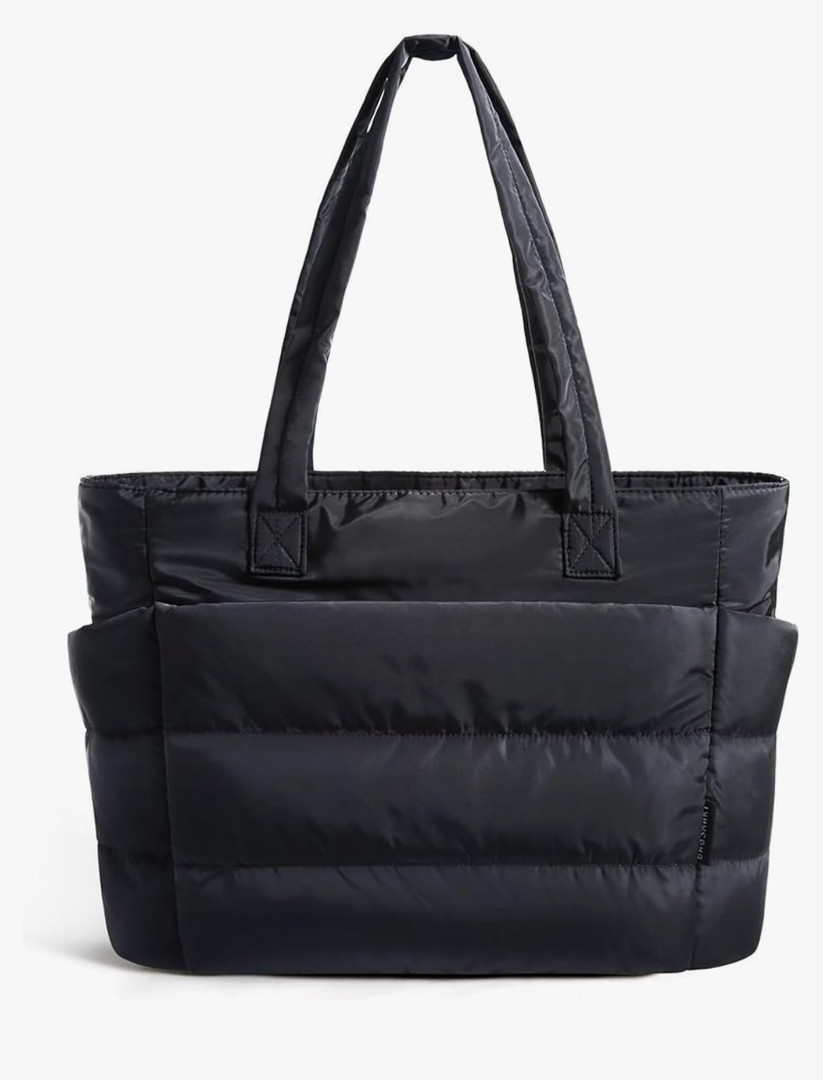 BAGSMART Tote Bag for Women, Lightweight Puffy Tote Bag with Compartments Shoulder Bag Handbag for Travel, Work, Gym