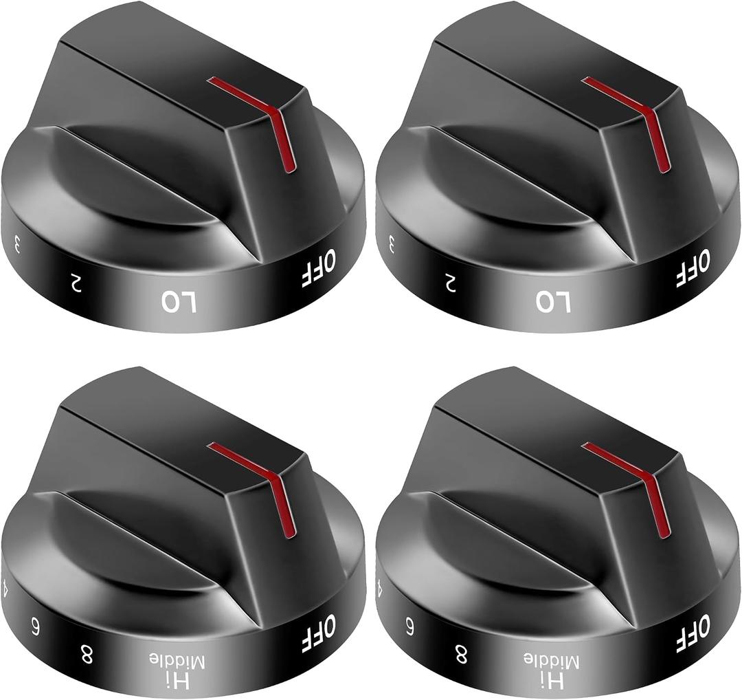 AMI PARTS NE63T8111SS NE63T8311SS NE63BG8315SS Fit for Samsung Electric Stove Knob Replacement Knobs for -DG94-03500V DG94-03500W DG94-03500A/Z (4PCS Black)