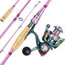 Sougayilang Spinning Rod Reel Combos,Colorful Two Pieces Spinning Pole with Smooth Strong Reel