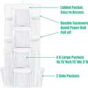 Simple Houseware Double-Sided Hanging Gift Wrap Organizer Storage Pockets, White (Set of 1)