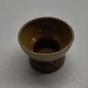 Napco 22411 Ribbed Round Bowl Pedastal Base 4.25 x 4.25 x 3.25 inches Black and Brown Ceramic Flower Succulent Plant Pot Planter Container Holder, Indoor Outdoor Garden Dcor