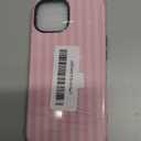 Compatible with iPhone 15 Case, Cute Fashion Aesthetic Striped Pattern Cover for Women, Shockproof Soft TPU and Hard PC Protective Phone Case for iPhone 15 6.1"- Pink