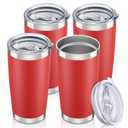 20 oz Tumbler with Lid Stainless Steel Insulated Tumblers Bulk Double Wall Vacuum Cups Powder Coated Travel Mug Keep Drinks Cold and Hot, Red, 11 Pack