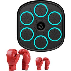 ANNPER Smart Music Boxing Machine with Gloves, Wall Mounted Boxing Music Workout Machine, Music Boxing Machine for Kids and Adults, Includes 2 Pairs of Gloves