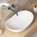 Large Bathroom Vessel Sinks: 24″x14″ Oval Bathroom Sink Bowl, Countertop Bathroom Sinks Ceramic Bathroom Vanity Sink Modern Vessel Sinks for Bathrooms