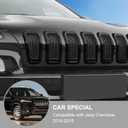 Front Grill Inserts Grille Cover Trim for 2014-2018 Jeep Cherokee (black)
